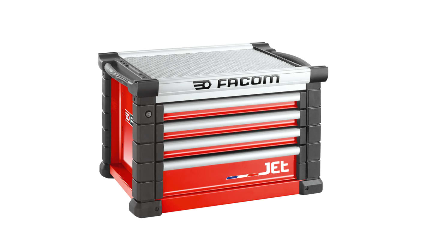 Facom 4 drawer Aluminium Tool Chest, 500mm x 575mm x 814mm