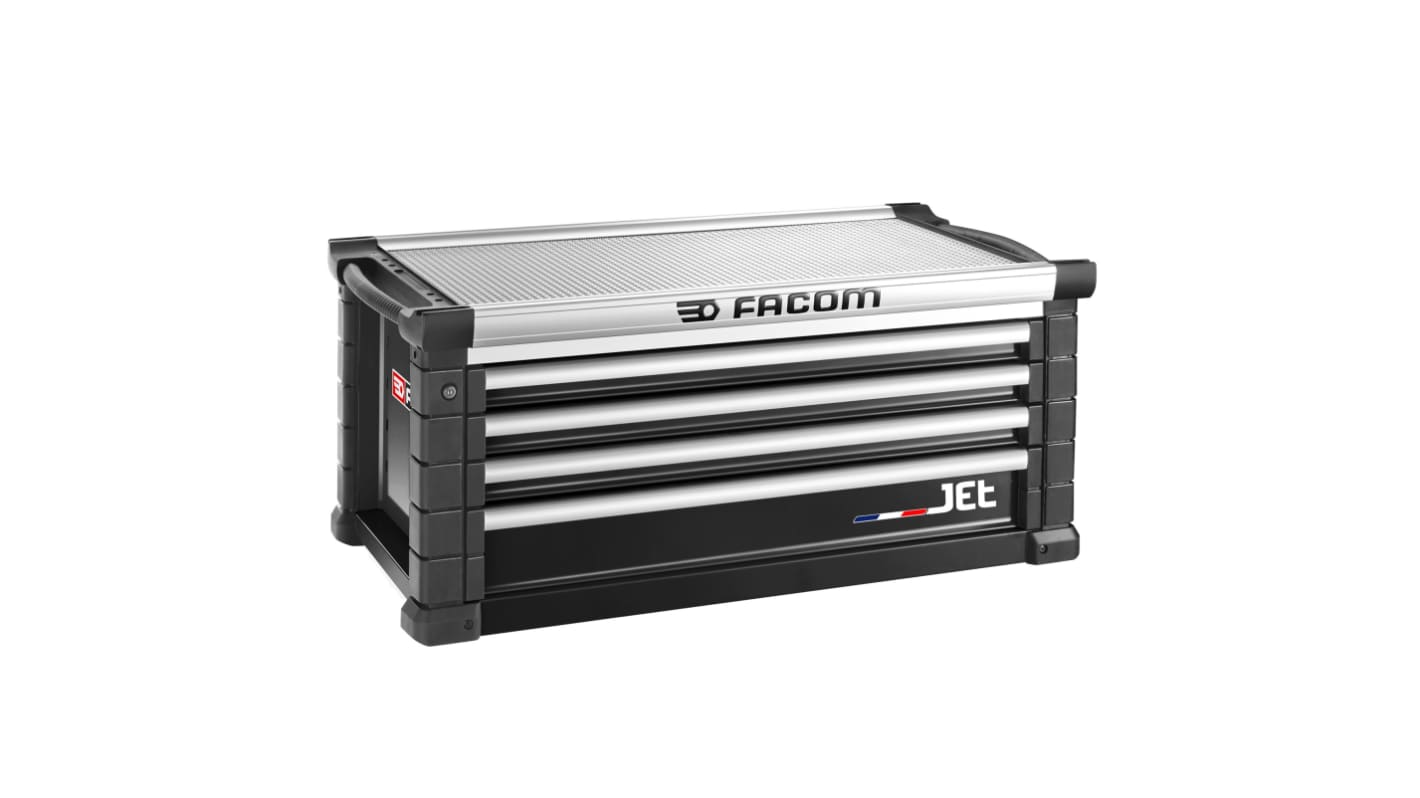 Facom 4 drawer Aluminium Tool Chest, 500mm x 575mm x 1.19m