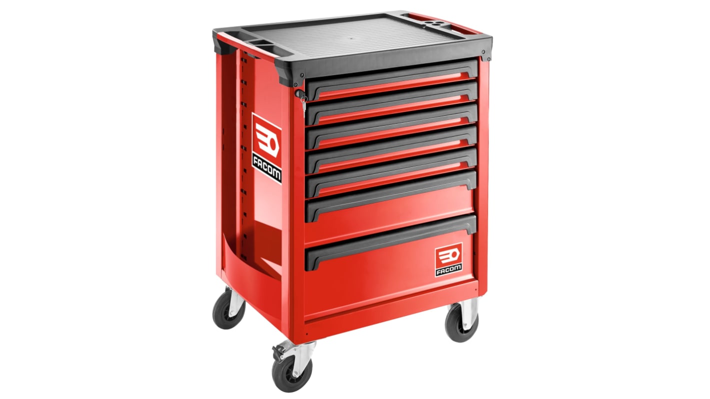 Facom 7 Drawer Polypropylene with Fiber Wheeled Tool Cabinet