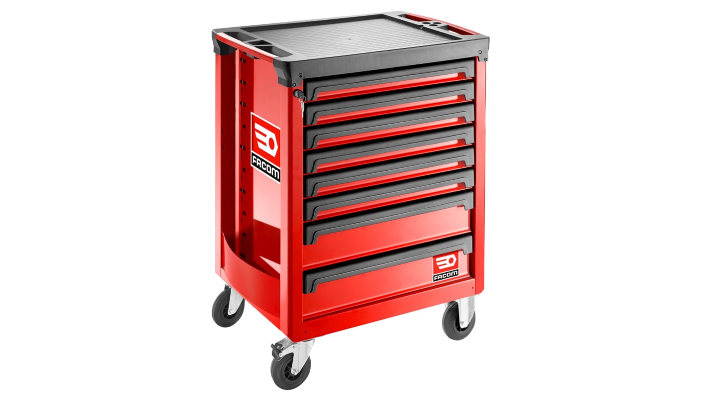Facom 8 Drawer Polypropylene with Fiber Wheeled Tool Cabinet