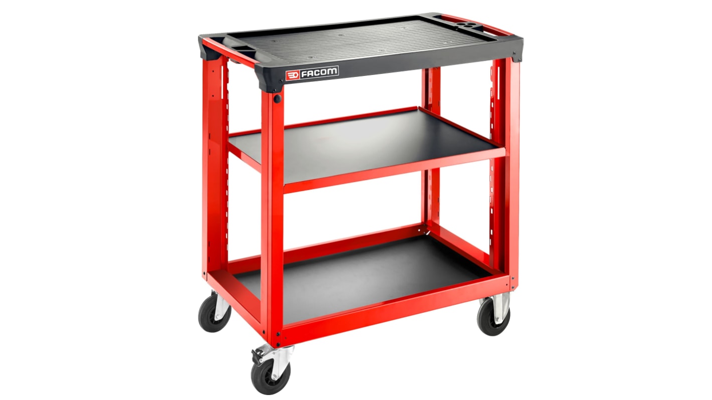 Facom Polypropylene with Fiber Wheeled Tool Trolley, 972mm x 515mm x 969mm