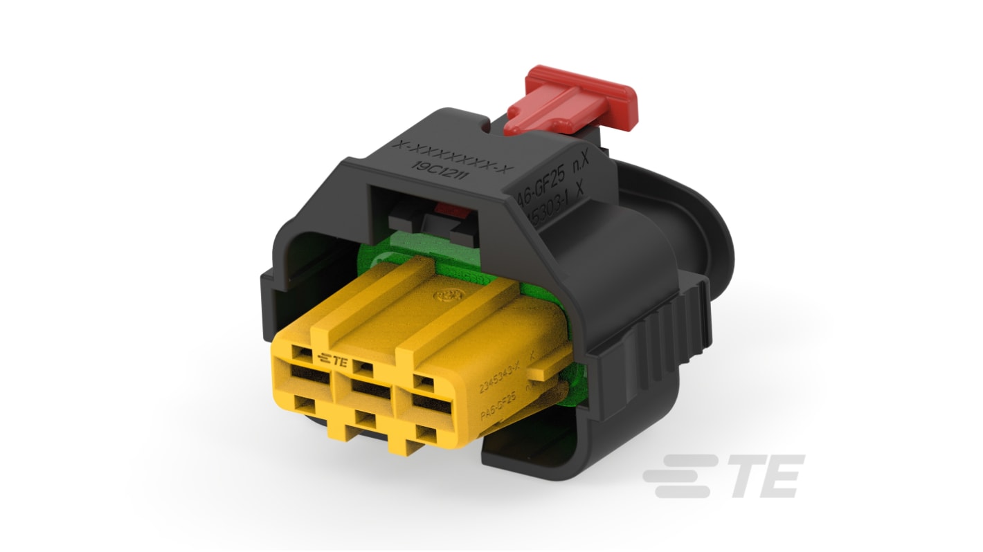 TE Connectivity, AMP MPC 2.8 Automotive Connector Socket Black Cable Mount 3 Way, Cable Termination 2345390-2