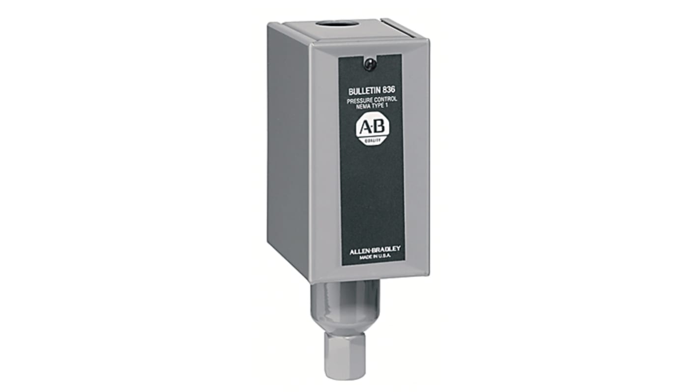 Allen Bradley 836 Series Series Pressure Switch, 2.5psi Min, 300psi Max, Adjustable Differential Reading