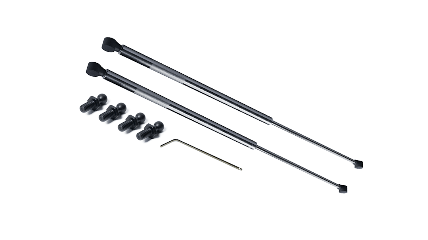 RS PRO Gasfjedre2, Rustfrit stål4, udstrakt længde: 196.0mm8
