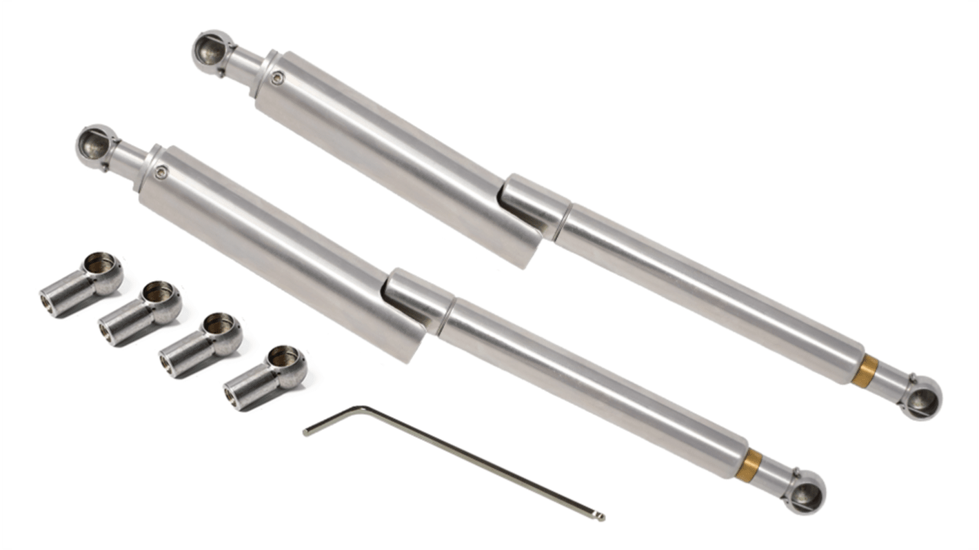 RS PRO Steel Gas Struts, with Ball & Socket Joint, 400.0mm Extended Length, 150.0mm Stroke Length