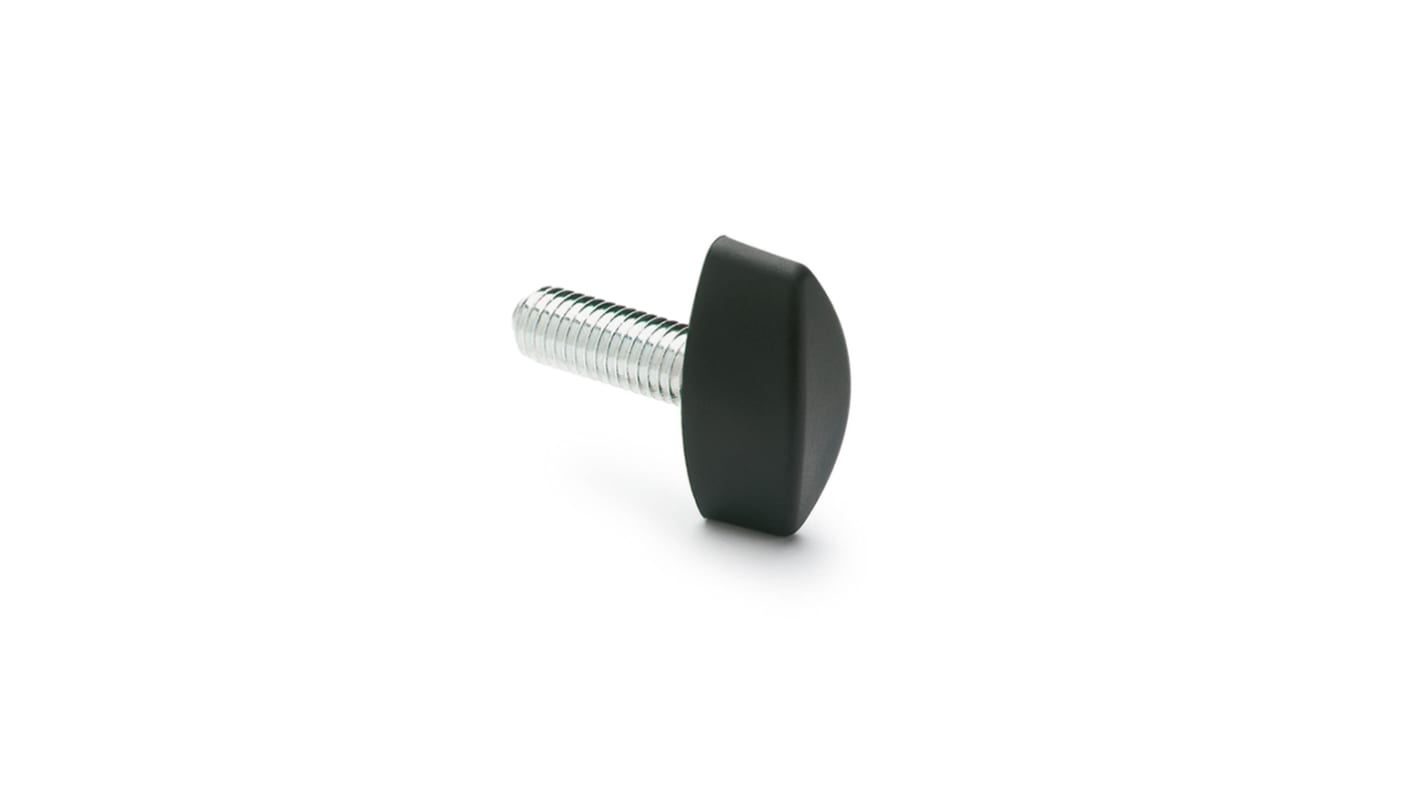 Elesa 8366 Black Glass Fibre Reinforced Polyamide Wing Knob, M6 x 30, Threaded Stud