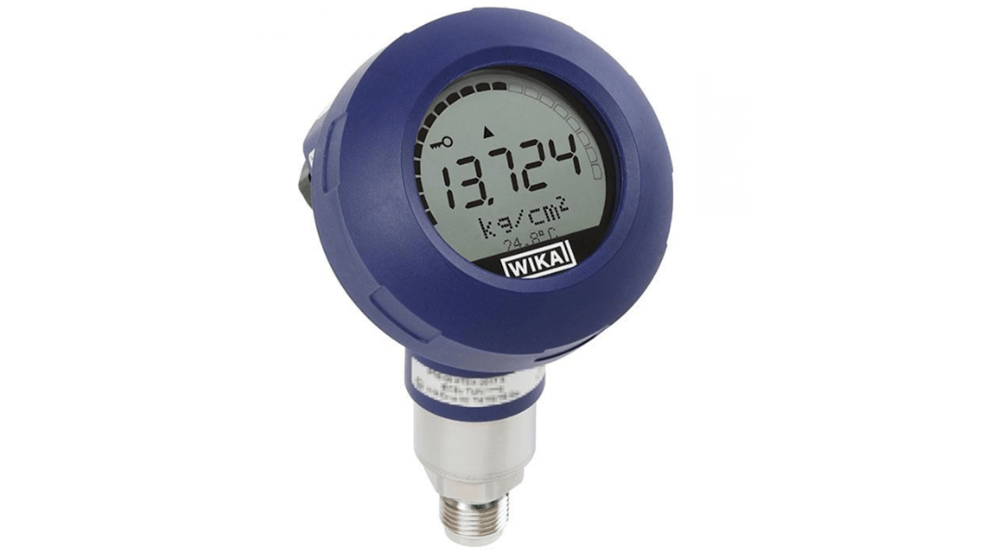 WIKA UPT Series Pressure Sensor, 0bar Min, 16bar Max, 4-20mA Output, Gauge Reading