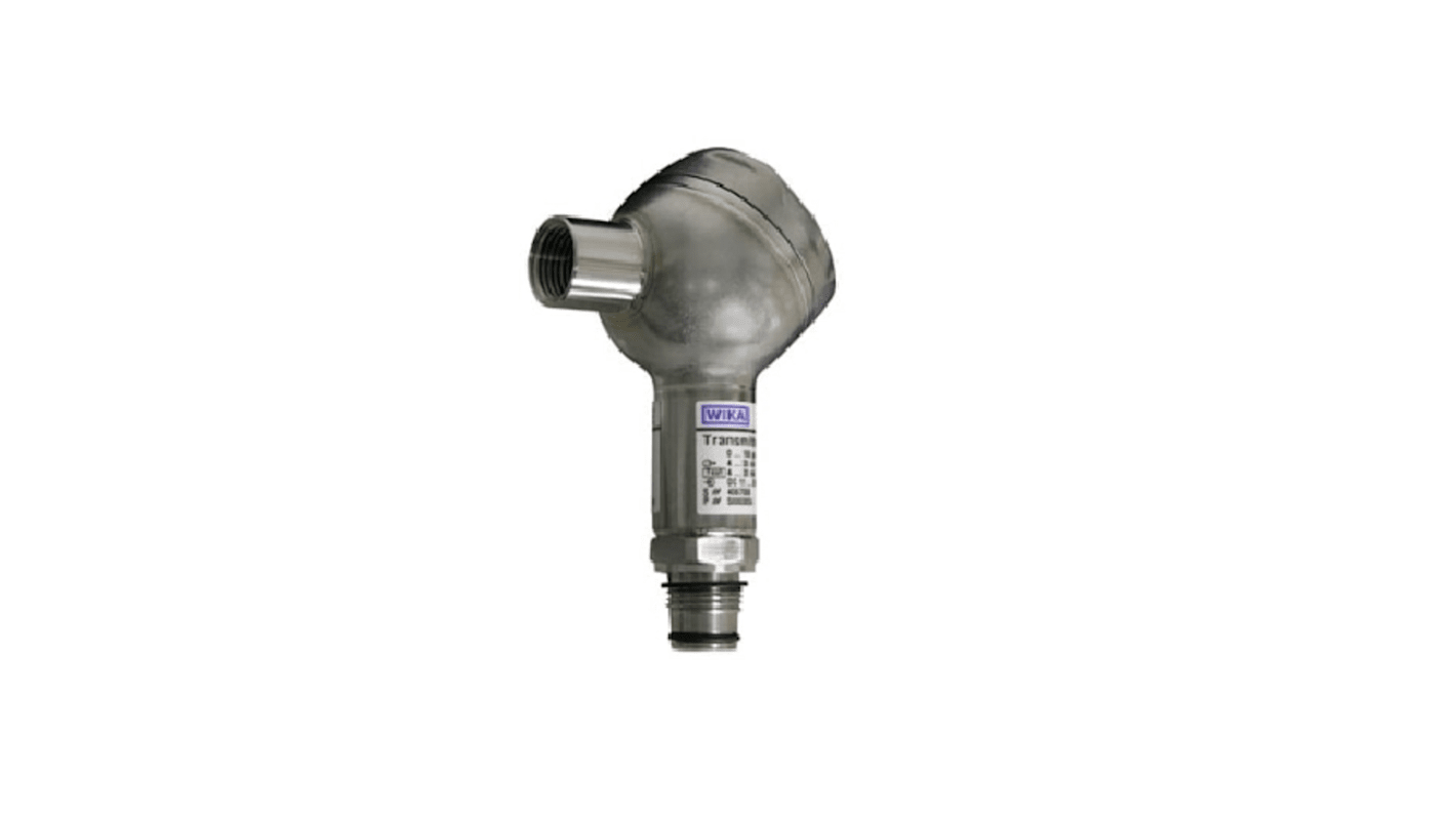 WIKA F-21 Series Pressure Sensor, 0bar Min, 10bar Max, 2 Wire, 4 → 20 mA Output, Gauge Reading