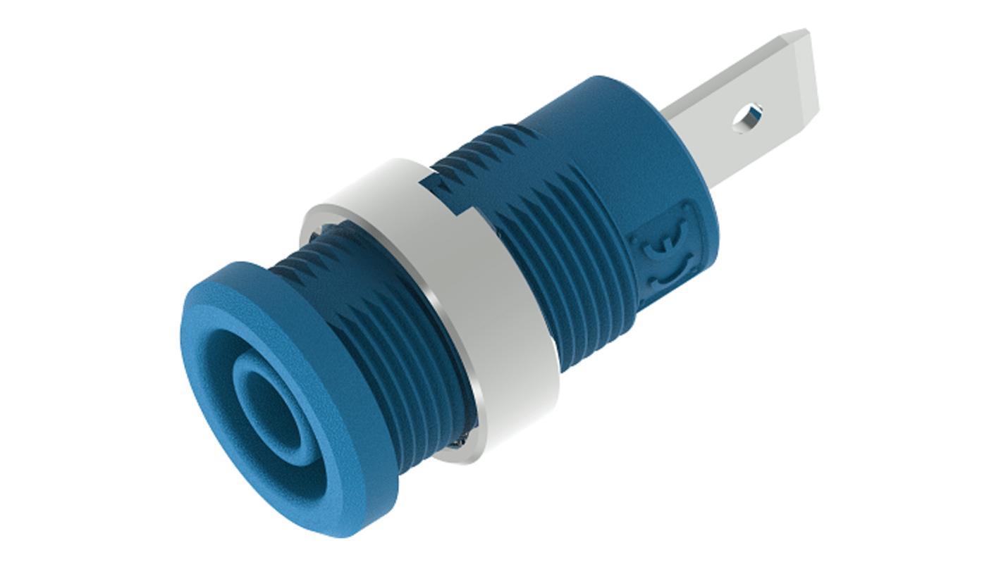 Presa a banana, Femmina, Blu, 36A, 4 mm