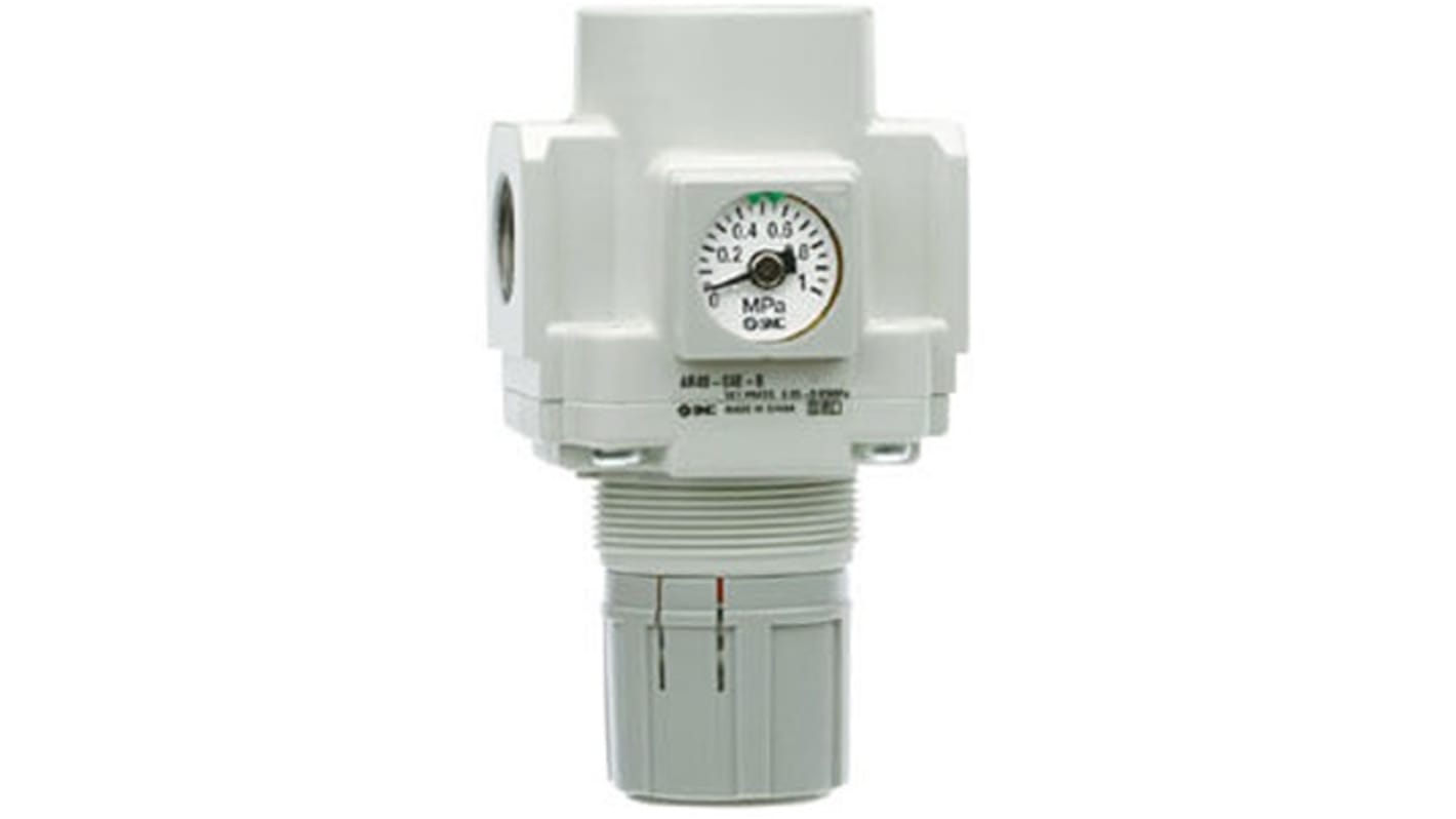 SMC G 1/4, G 3/8 Pneumatic Regulator - 0.05MPa to 0.85MPa, G 1/4 in, 1Mpa max. input, AR30