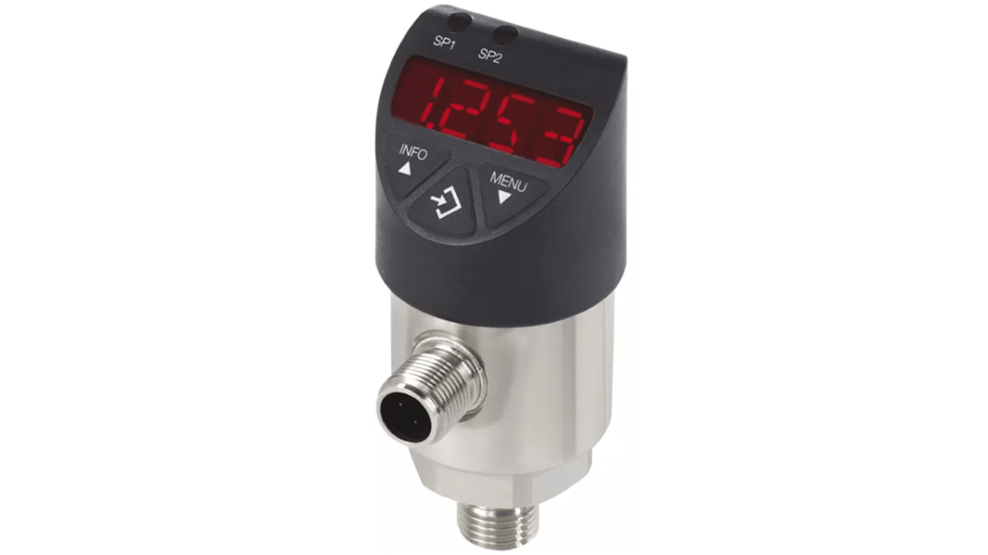 WIKA PSD-4 Series Pressure Sensor, 0bar Min, 1bar Max, PNP/NPN Output, Gauge Reading