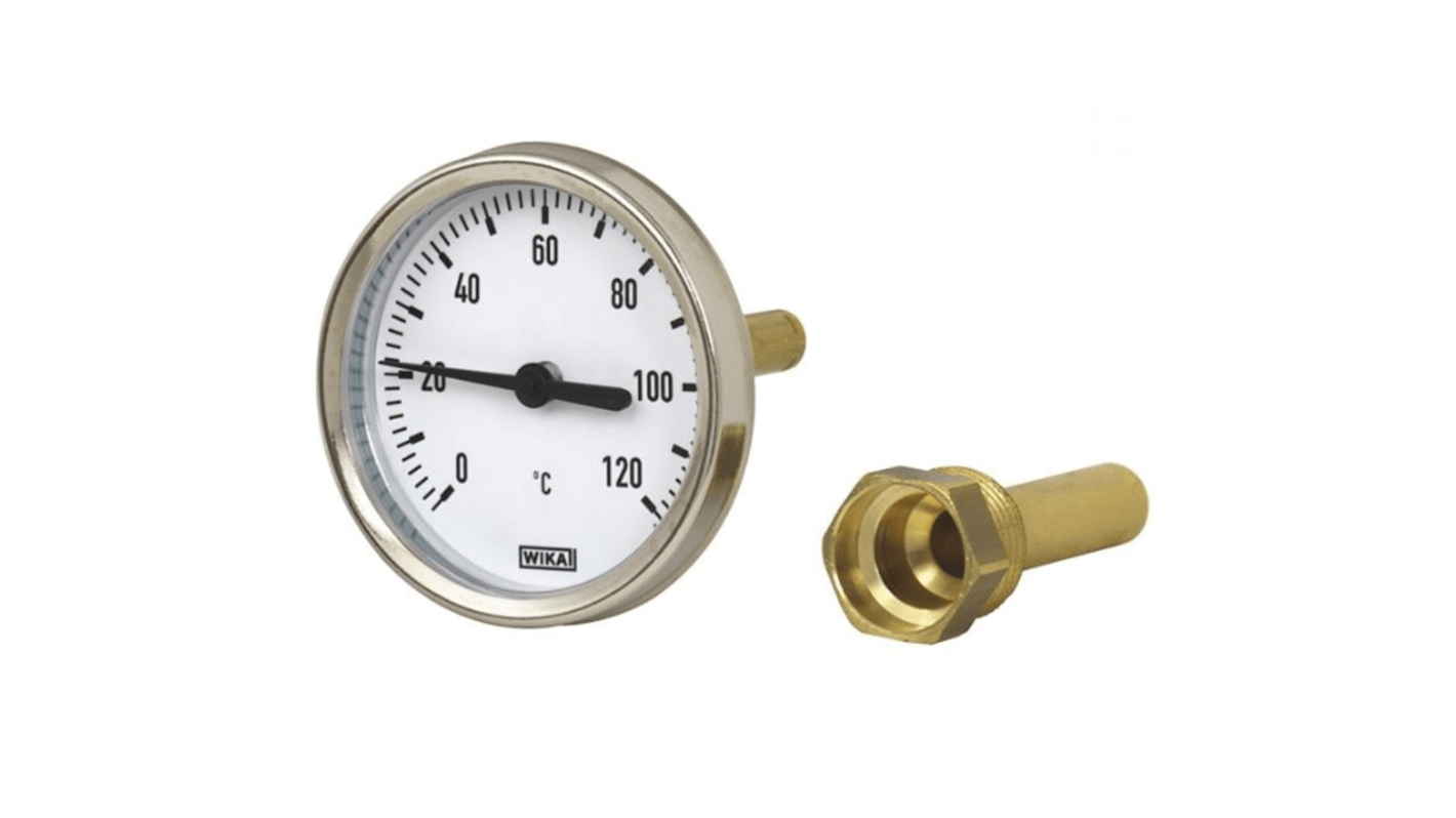Termometr z zegarem 0 → +60 °C średnica tarczy: 63mm WIKA typ: Tarcza Stopnie Celsjusza