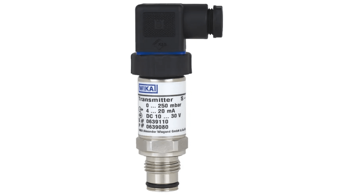 WIKA S-11 Series Pressure Sensor, 0psi Min, 100psi Max, 2 Wire, 4 → 20 mA Output