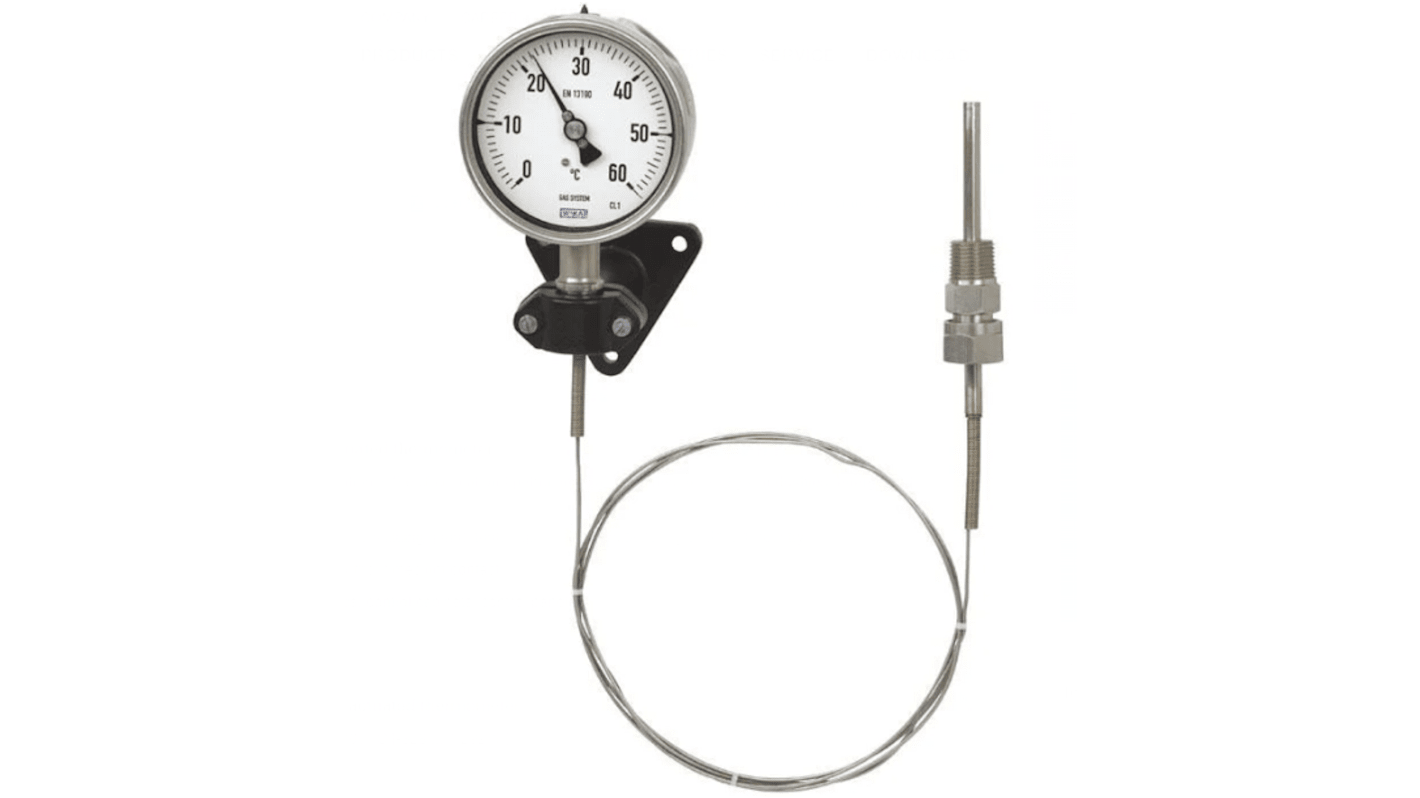 Termometro a quadrante WIKA, 0 → 500 °C Classe 1 secondo EN 13190, Ø quadrante 100mm, Quadrante
