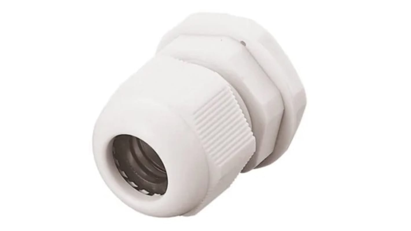 RS PRO Kabelverschraubung, M12 Nylon Weiß 3mm/ 6.5mm, IP68