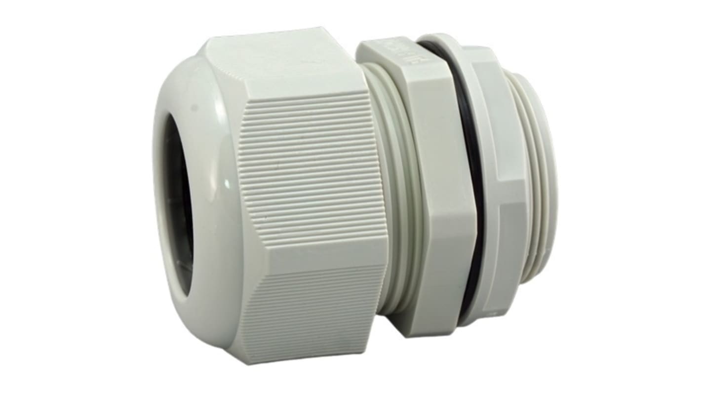 RS PRO Grey Nylon Cable Gland, M20 Thread, 10mm min., 14mm max., IP68