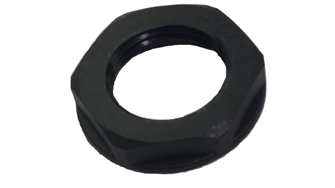 RS PRO Black Nylon 66 Cable Gland Locknut, M12 Thread, IP68