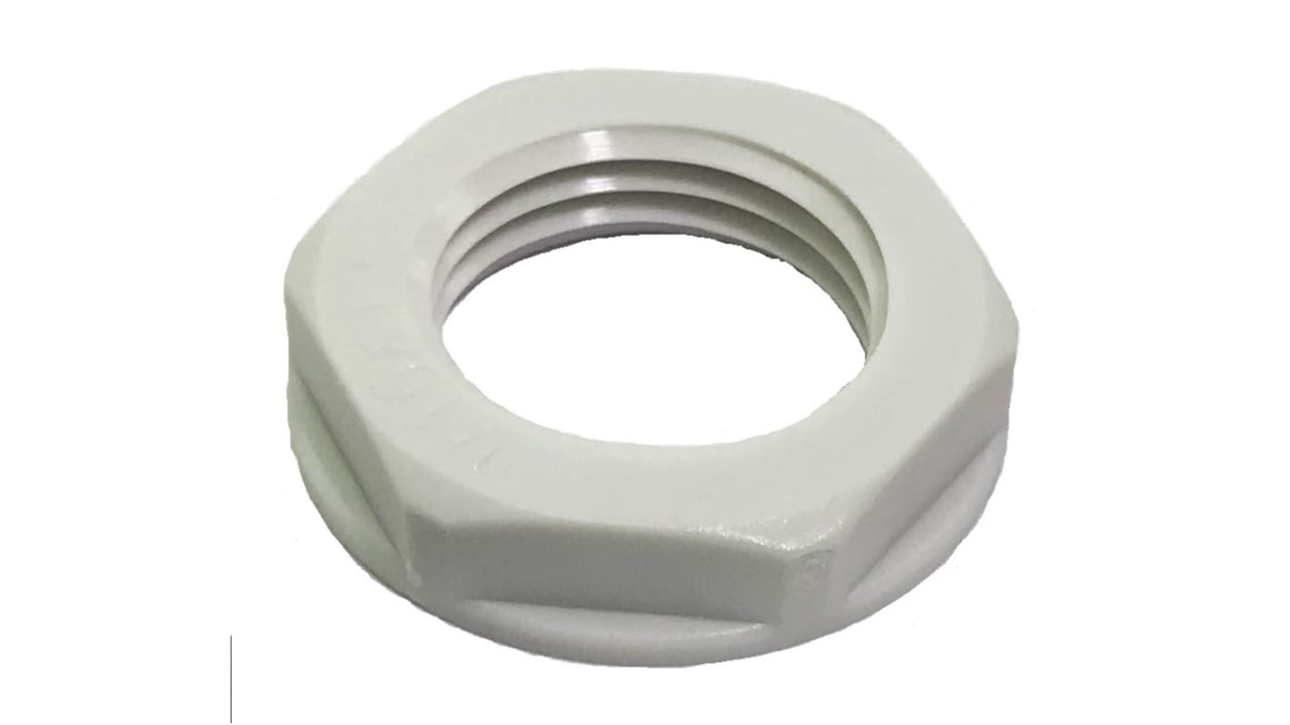 RS PRO Grey Nylon 66 Cable Gland Locknut, M12 Thread, IP68