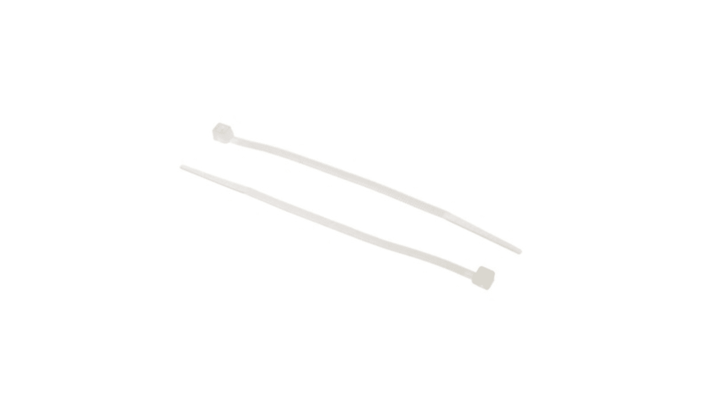 RS PRO Cable Tie, 190mm x 4.8 mm, Natural Nylon, Pk-250