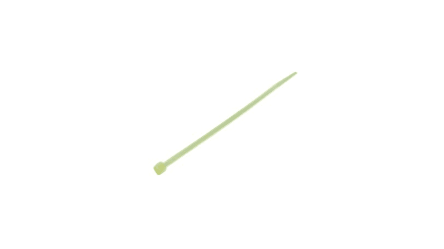 RS PRO Cable Tie, Heat Stabilised, 203mm x 2.5mm, Natural Nylon, Pk-250