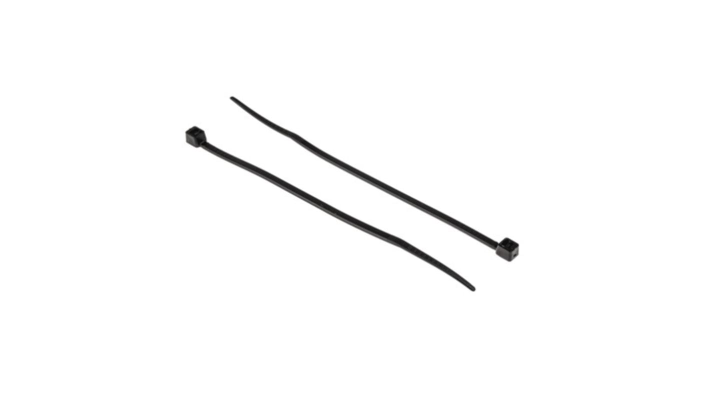 Kabelová vázací páska Tepelně stabilizované 203mm 3,6 mm Černá Nylon 66 RS PRO