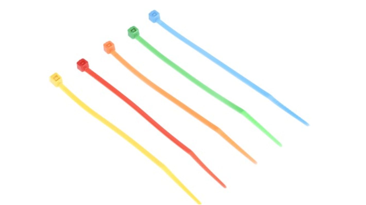 RS PRO Nylon 66 Kabelbinder Farbsortiment 4,6 mm x 203mm, 500 Stück