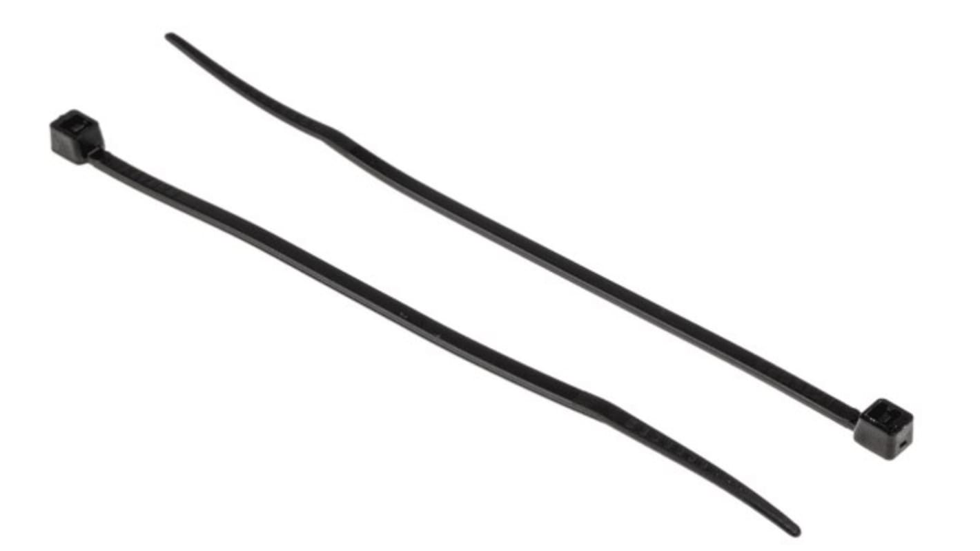 RS PRO Cable Tie, 300mm x 4.8mm, Black Nylon, Pk-250