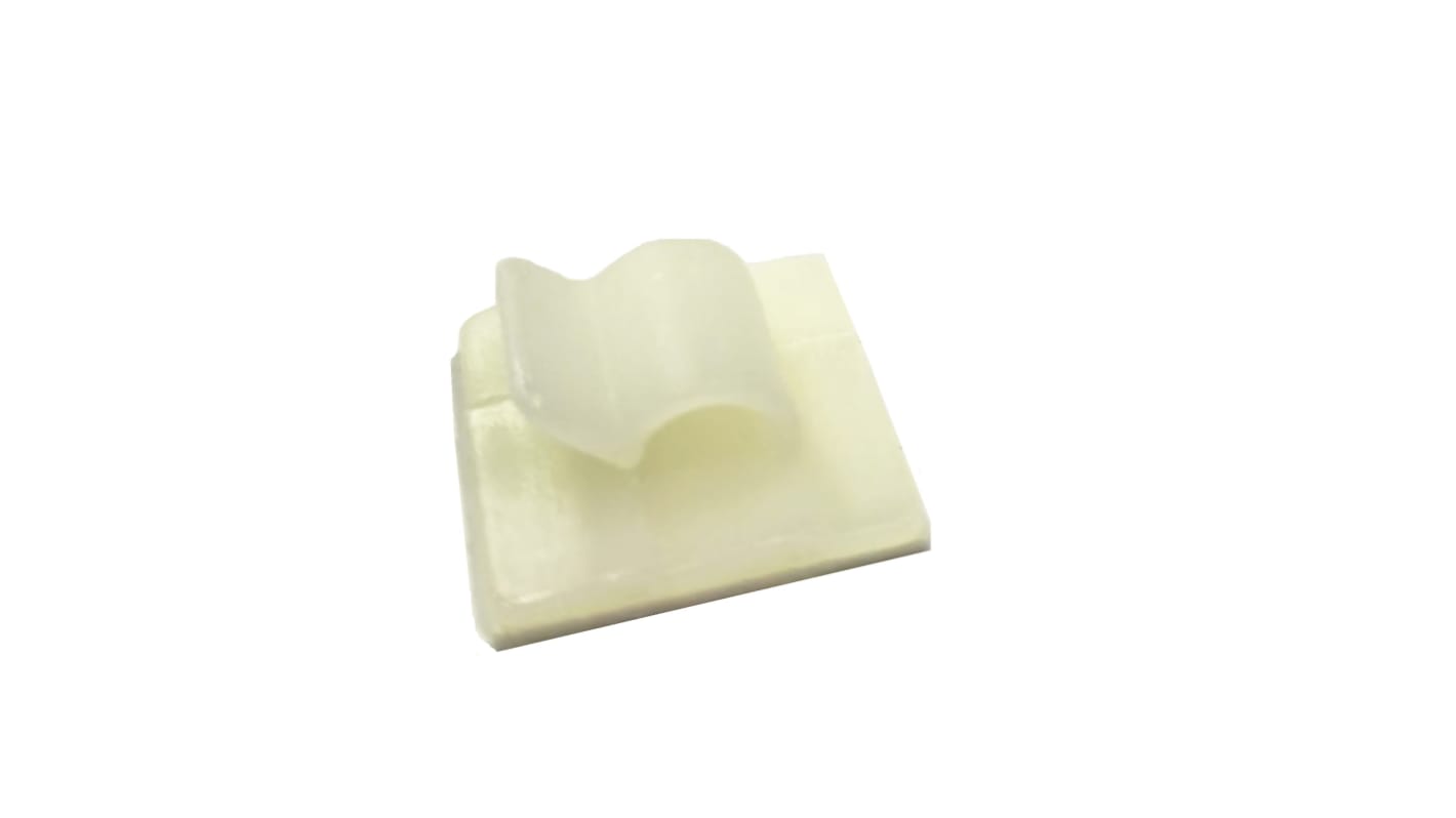 RS PRO Natural Nylon Round Clip, 4.9mm Max. Bundle