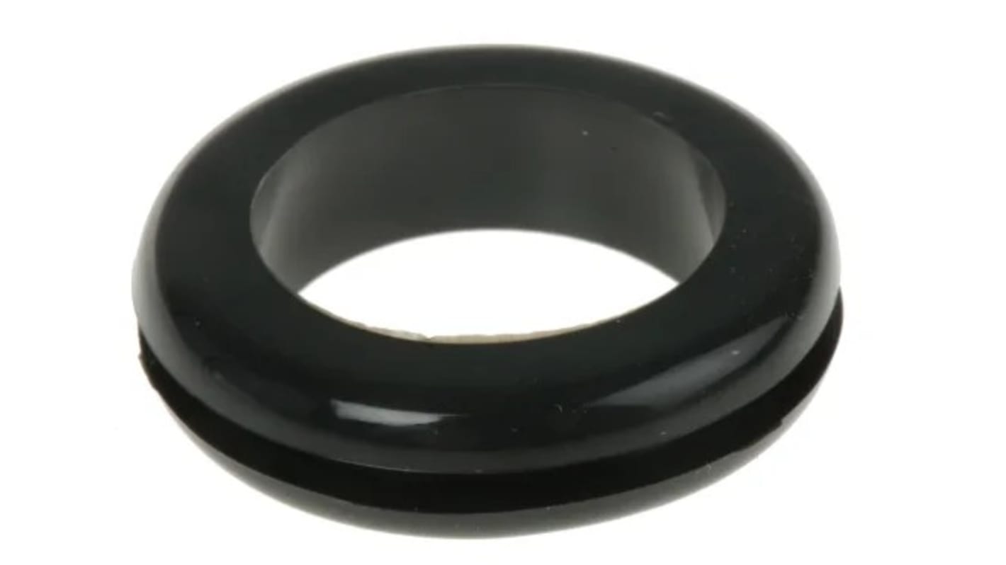 RS PRO Black PVC Cable Grommet for Maximum of 25mm Cable Dia.