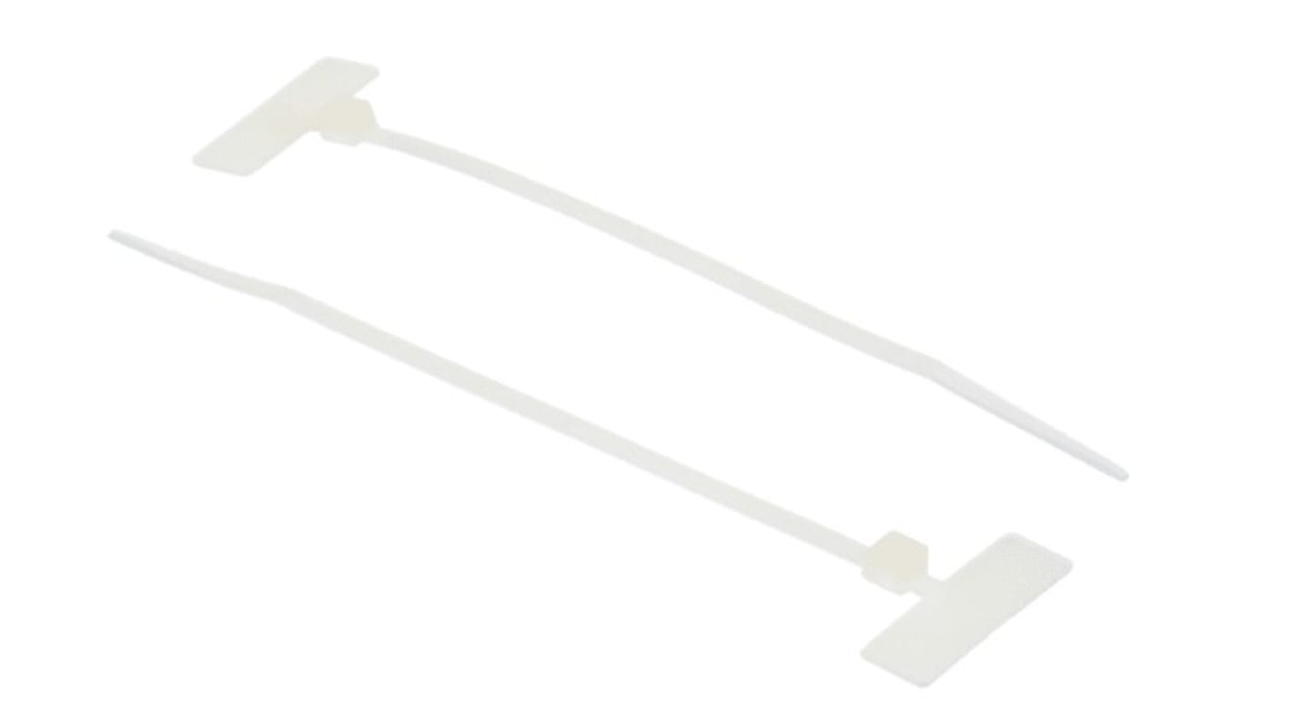 RS PRO Kabel-Markierer für Kabel, Kabelbinder, Beschriftung: Blank, Natur, 110mm x 2,5 mm