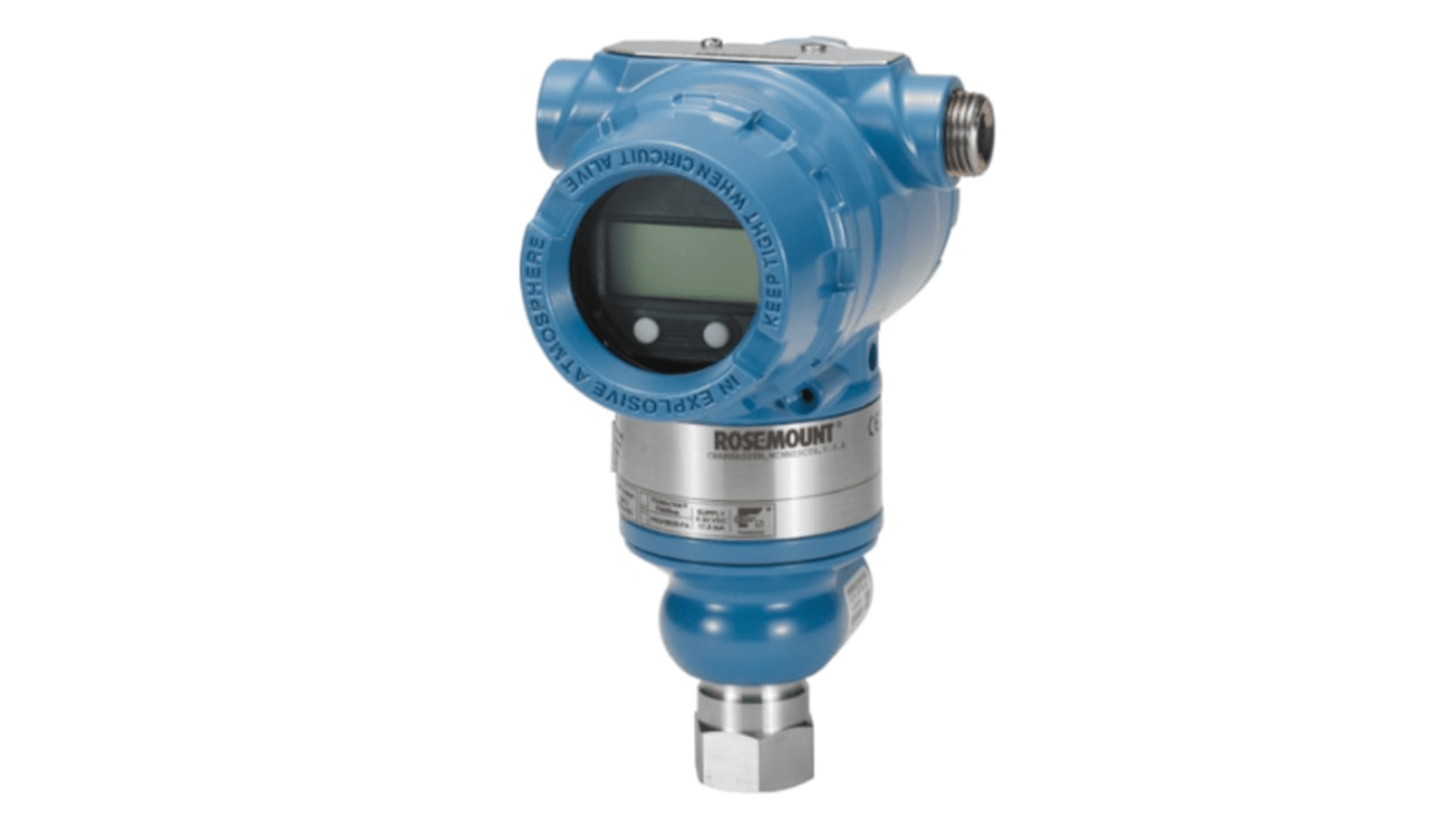 Rosemount 3051 Series Pressure Sensor, -1bar Min, 10.3bar Max, 4 → 20 mA, Hart Output, Absolute, Differential,
