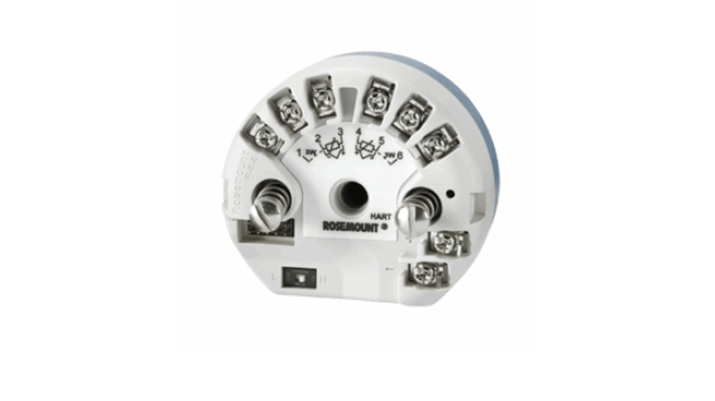 Rosemount 温度变送器, 4 → 20 mA，Hart输出, mV，Ω，RTD，热电偶输入, 最大输入温度85°C, 42.4 V 直流电源, 88.9 mm直径, 644系列