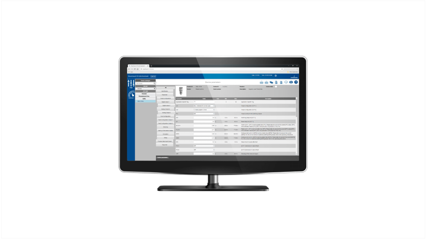 Rs-Online Software per l'assistente IO-Link Rosemount per uso con Rosemount 1408H