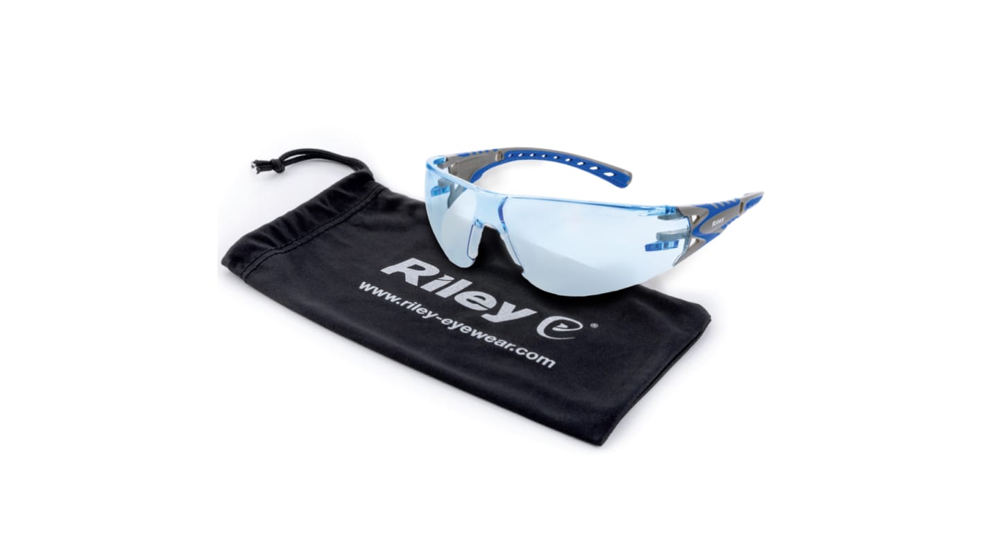 NXG Riley Stream Eco Anti-Mist UV Safety Glasses, Blue Polycarbonate Lens, Vented