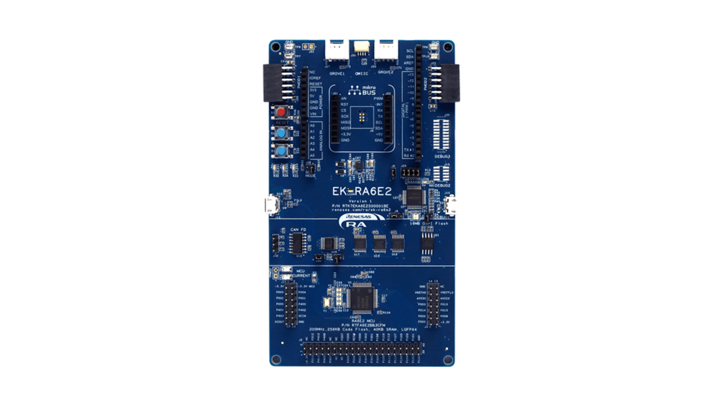 Renesas Electronics RA评估板, ARM Cortex内核, RA6E2 Fast Prototyping Board