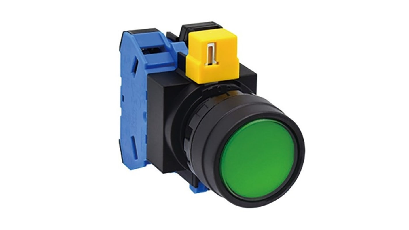 Idec プッシュボタン, モーメンタリ, SPST, 22.3mm パネルマウント, IP20, IP65等級
