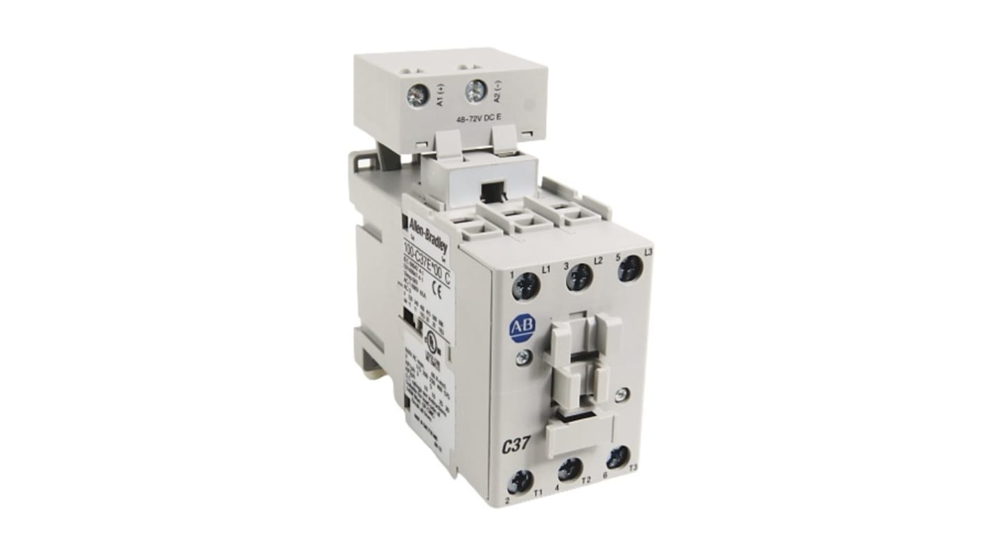 Allen Bradley IEC 100-C Leistungsschütz 110 V ac, 120 V ac-Spule, 3 -polig , 690 V ac / 37 A 26 kW 3 Schließer