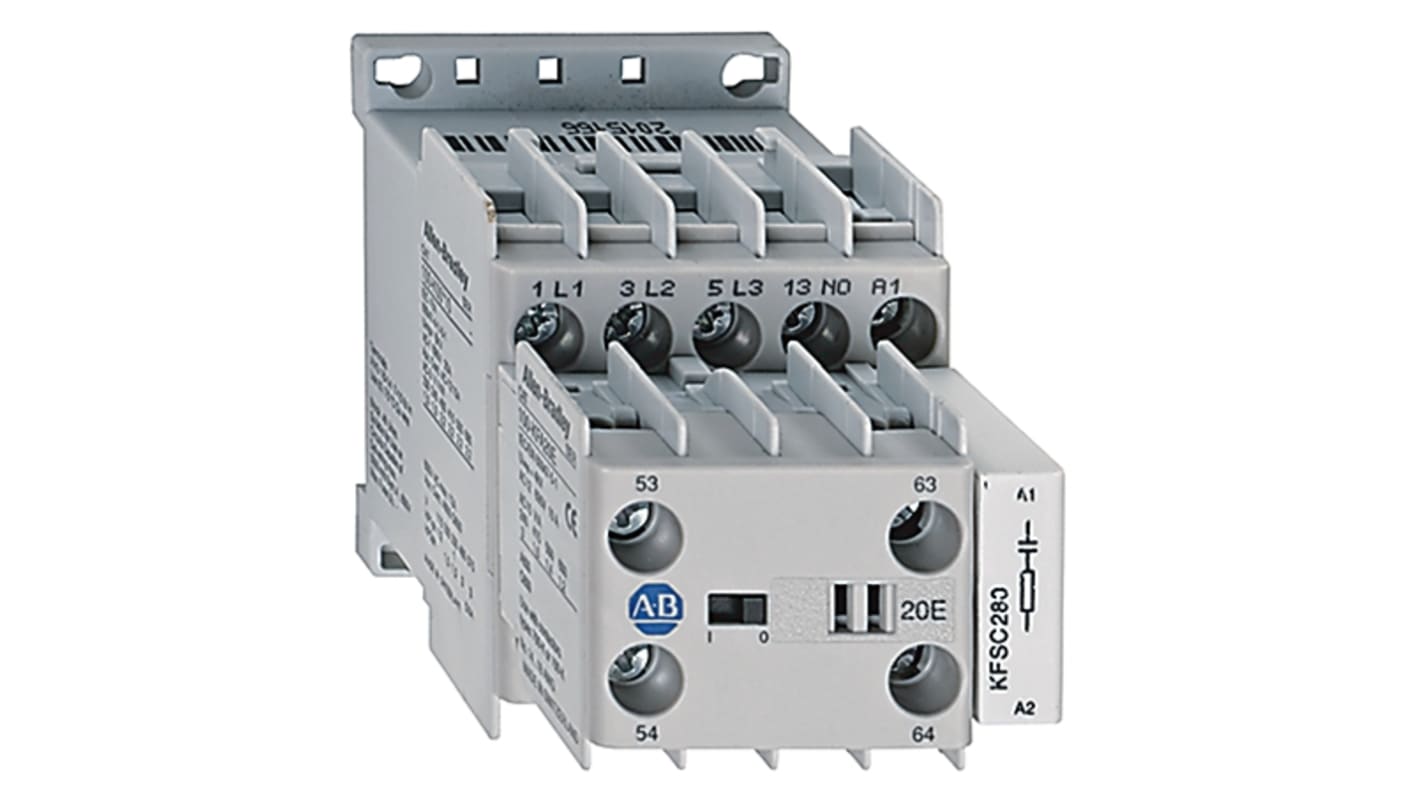 Allen Bradley IEC 100-K Contactor, 24 V dc Coil, 3-Pole, 9 A, 8.7 kW, 3NO, 690 V ac