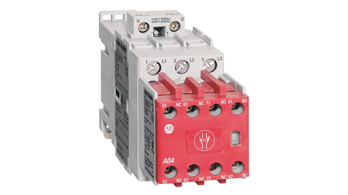 Allen Bradley IEC 100S-C Contactor, 24 V dc Coil, 3-Pole, 12 A, 13 kW, 3NO, 690 V ac