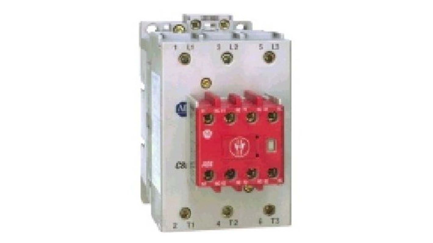 Allen Bradley IEC 100S-C Contactor, 24 V dc Coil, 3-Pole, 97 A, 52 kW, 3NO, 690 V ac