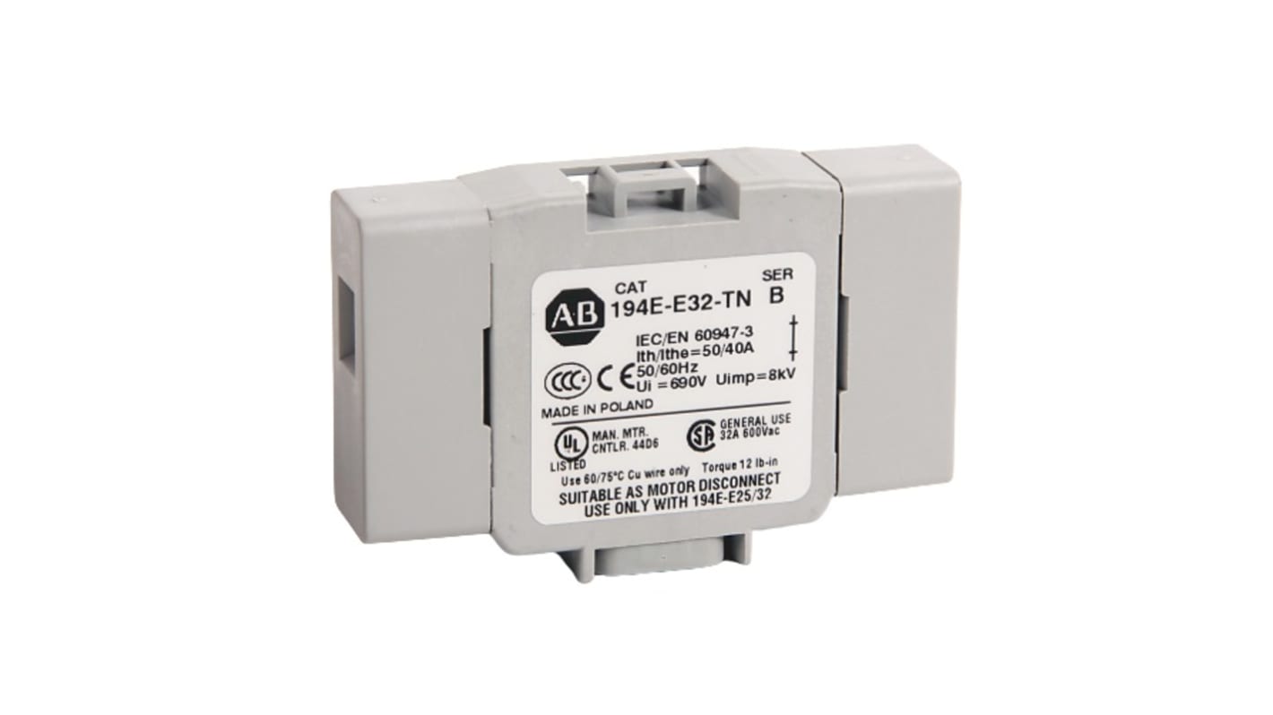 Allen Bradley 3 Pole Front Switch Disconnector - 32A Maximum Current, 7.5kW Power Rating, IP20