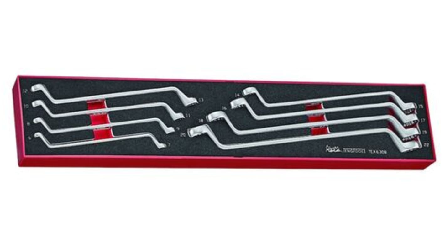 Teng Tools 8-Piece Spanner Set, 6 x 7 mm, 8 x 9 mm, 10 x 11 mm, 12 x 13 mm, 14 x 15 mm, 16 x 17 mm, 18 x 19 mm, 20 x 22