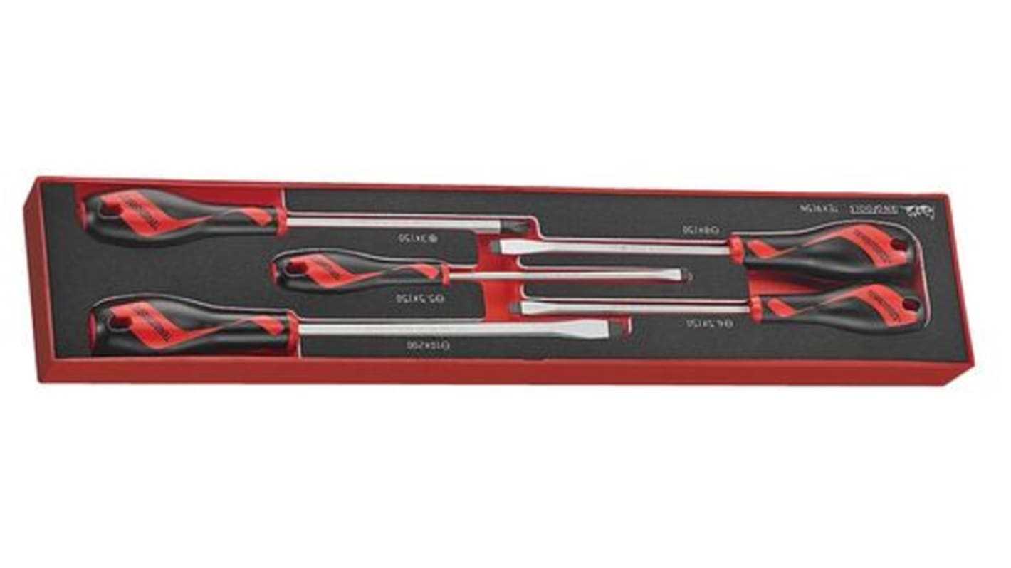 Teng Tools Slotted Screwdriver Set, 5-Piece