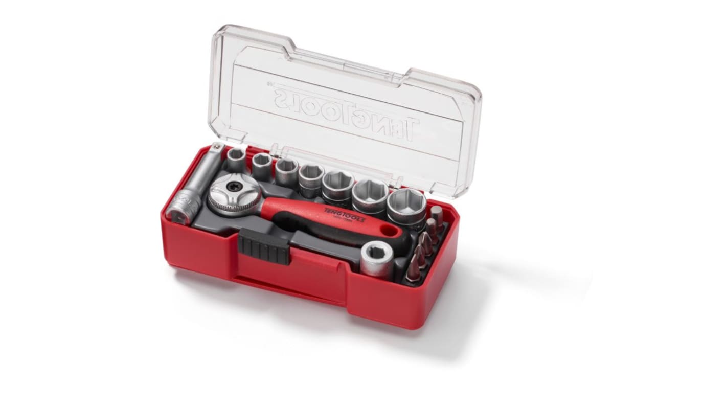 Teng Tools 15-Piece Metric 1/4 in Standard Socket/Bit Set with Ratchet