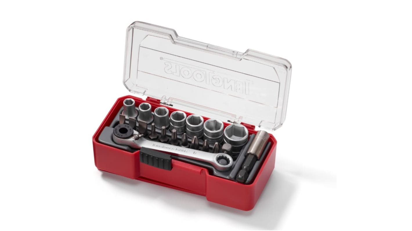 Teng Tools 20-Piece Metric 1/4 in Standard Socket/Bit Set with Ratchet
