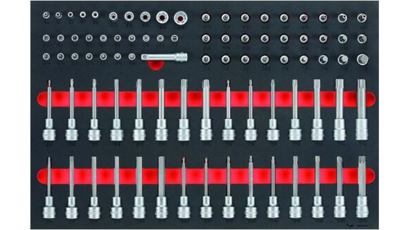 Teng Tools 85-Piece 1/2 in; 1/4 in; 3/8 in Standard Socket/Bit Set with Ratchet, e-Torx; Hex Bit; Phillips Bit;