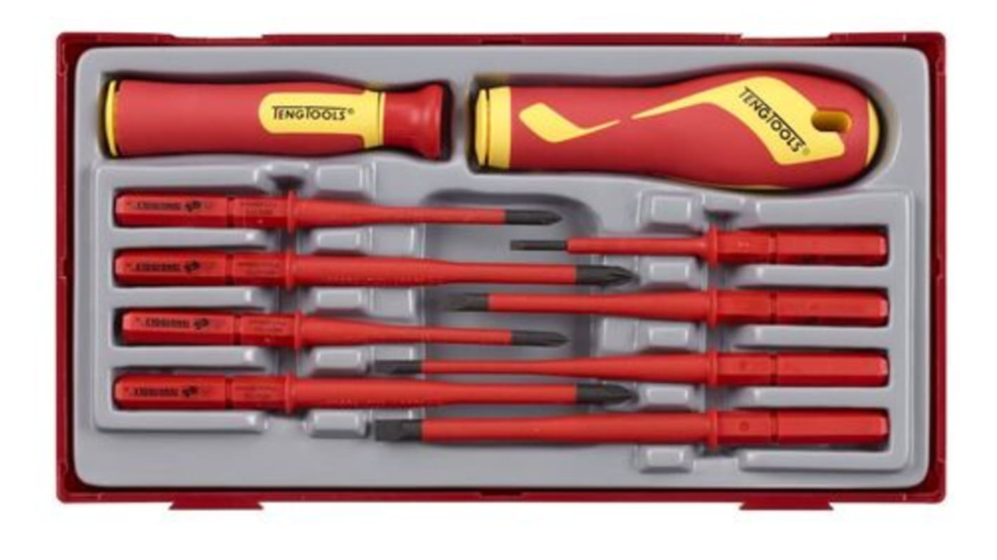 Teng Tools Insulated Screwdriver Blade Set TT1 10 Pieces