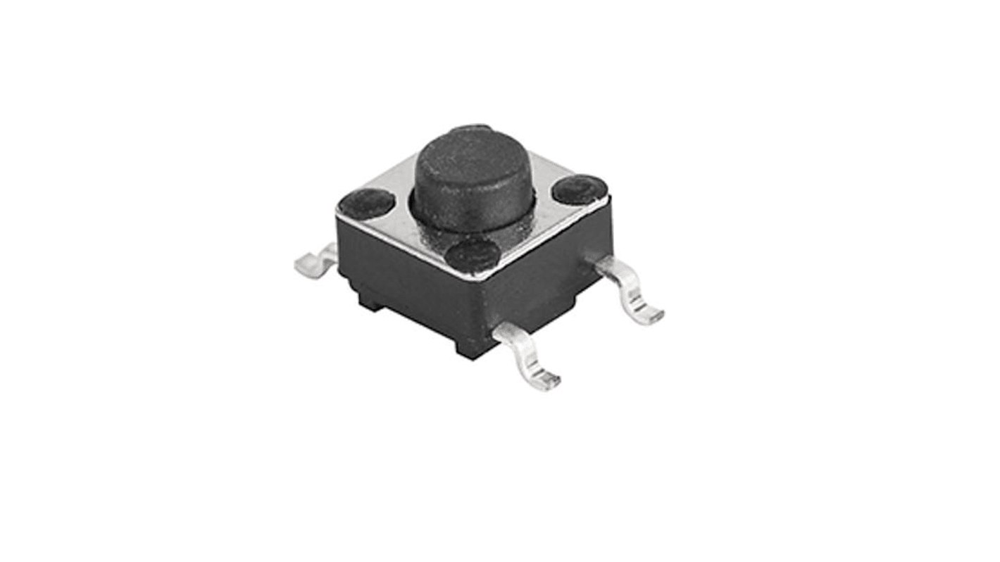 Schurter IP40 Black Button Tact Switch, SPST 0.05VA 8mm Surface Mount