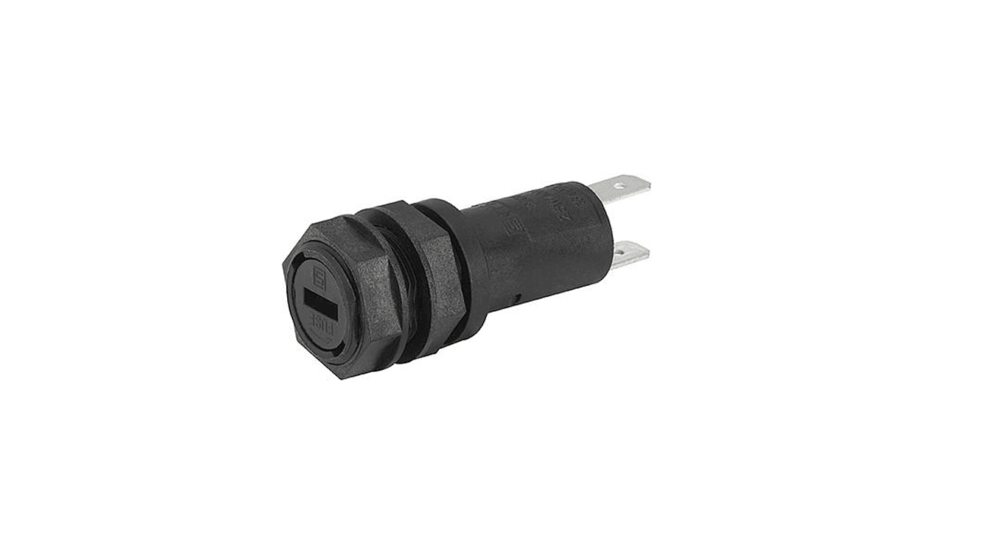 Schurter 保险丝座, 5 x 20mm尺寸, 10A, 250V 交流, 面板安装, 1