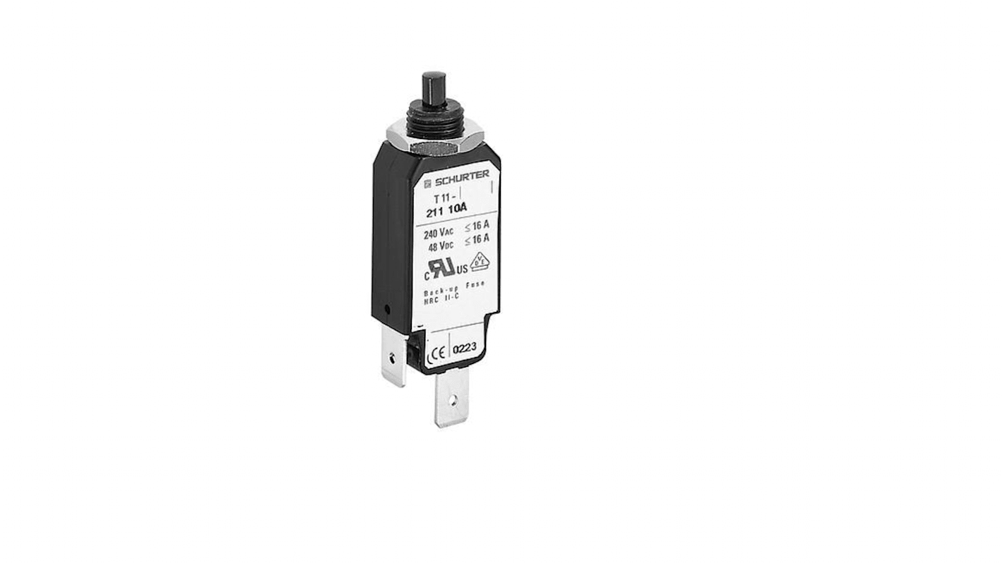 Schurter 12A 1P热断路器, 240V 交流, T11-311系列